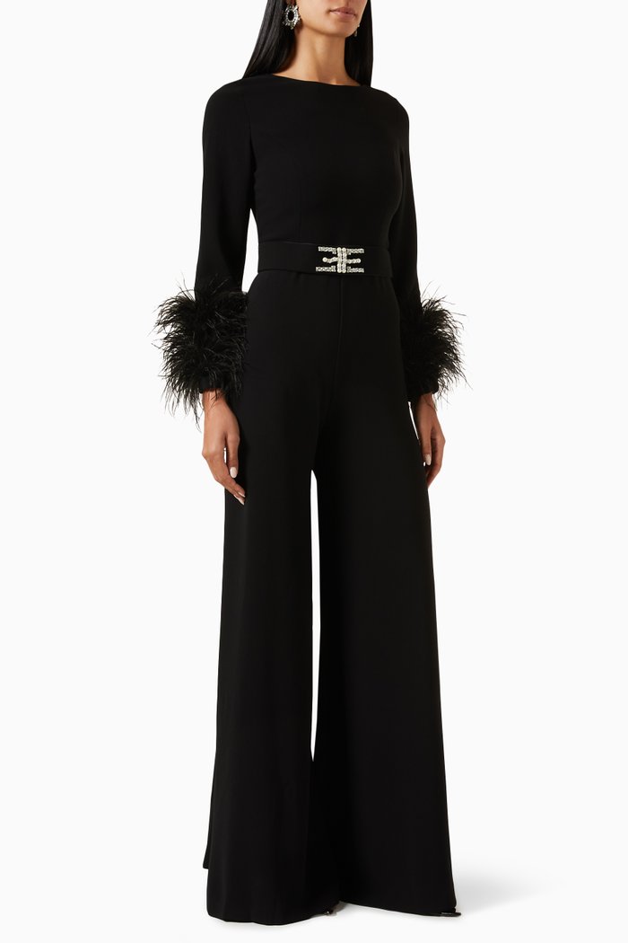 

Diana Tulum Jumpsuit in Crepe, Black