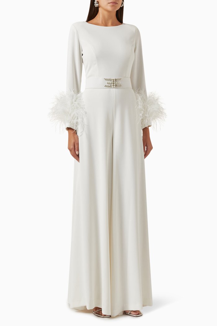 

Diana Tulum Jumpsuit in Crepe, White