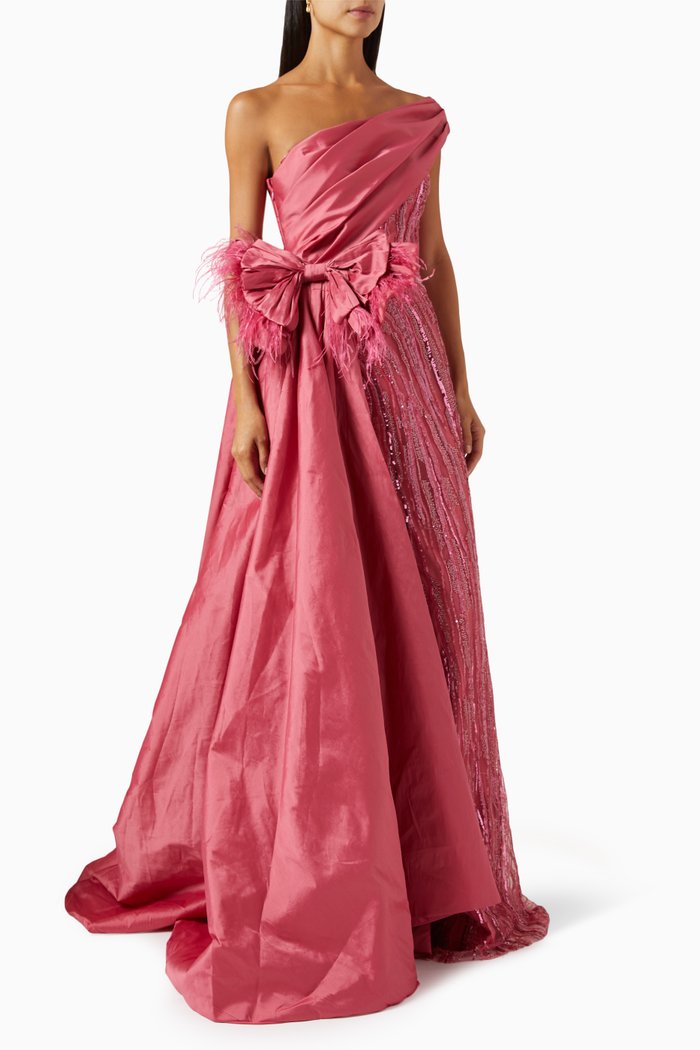 

Millie Elbise Dress in Taffeta, Pink