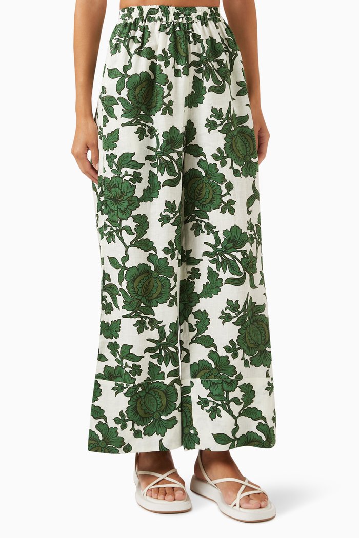 

Agnes Pants in Linen, Green