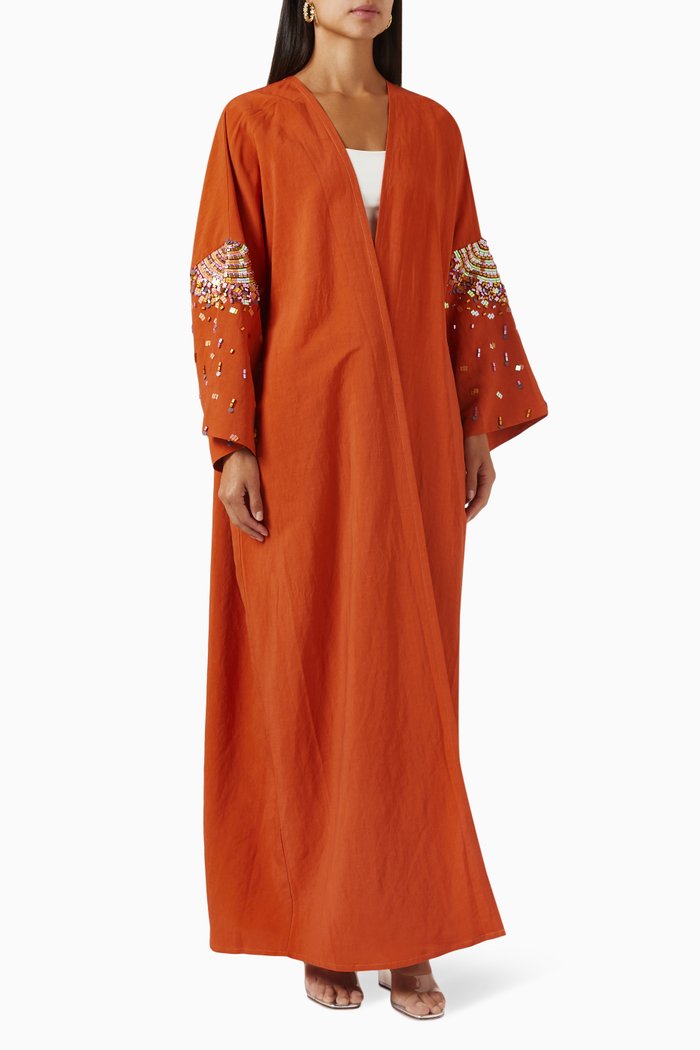 

Sequin-embellished Abaya, Orange