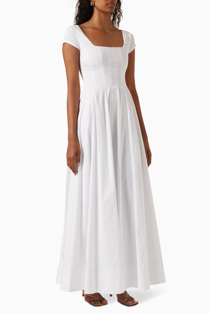 Wells Maxi Dress in Cotton, White