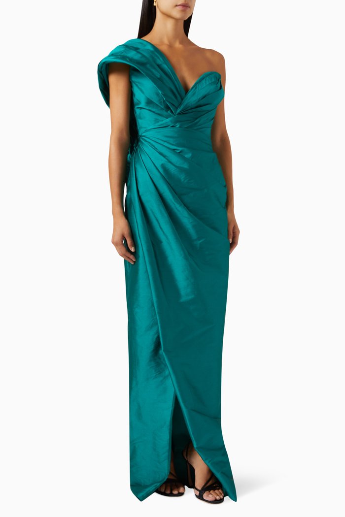 

Nicola Elbise Dress in Taffeta, Green