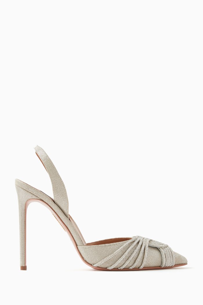 

Gatsby 105 Slingback Pumps in Leather, Silver