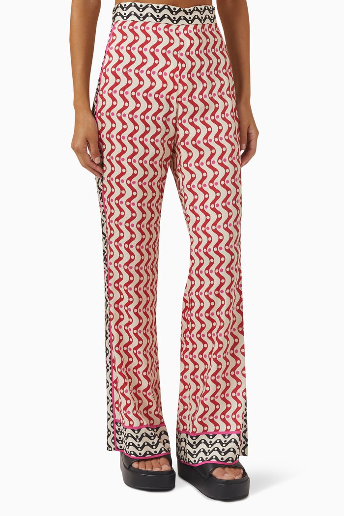 

Vanina Star-print Flowing Pants, Red