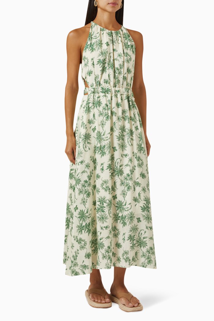 

Annecy Floral-print Dress in Viscose, Green