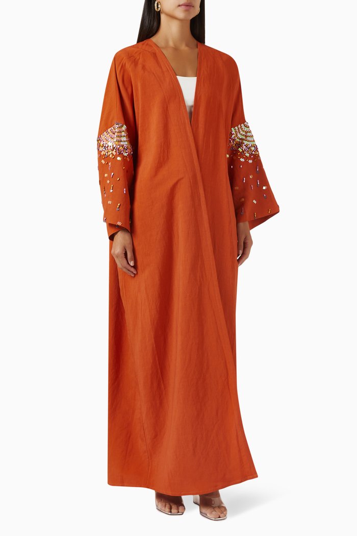 

Sequin-embellished Abaya, Orange