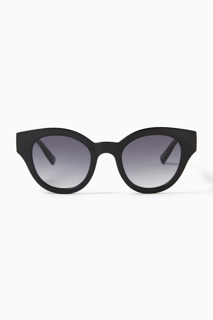 

Deja Nu Cat-eye Sunglasses in BPA-free Plastic, Black