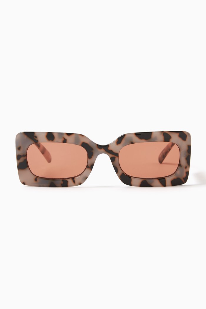 

Oh Damn! Rectangular Sunglasses in BPA-free Plastic, Brown