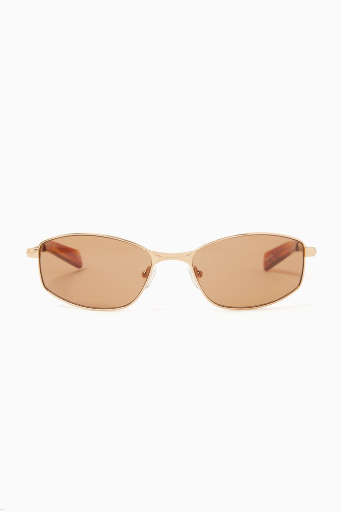 

Star Beam Rectangular Sunglasses in Metal, Gold