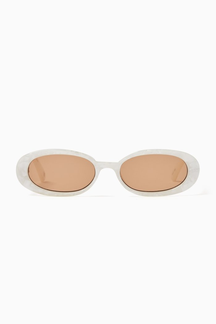 

Outta Love Oval Sunglasses in BPA-free plastic, White