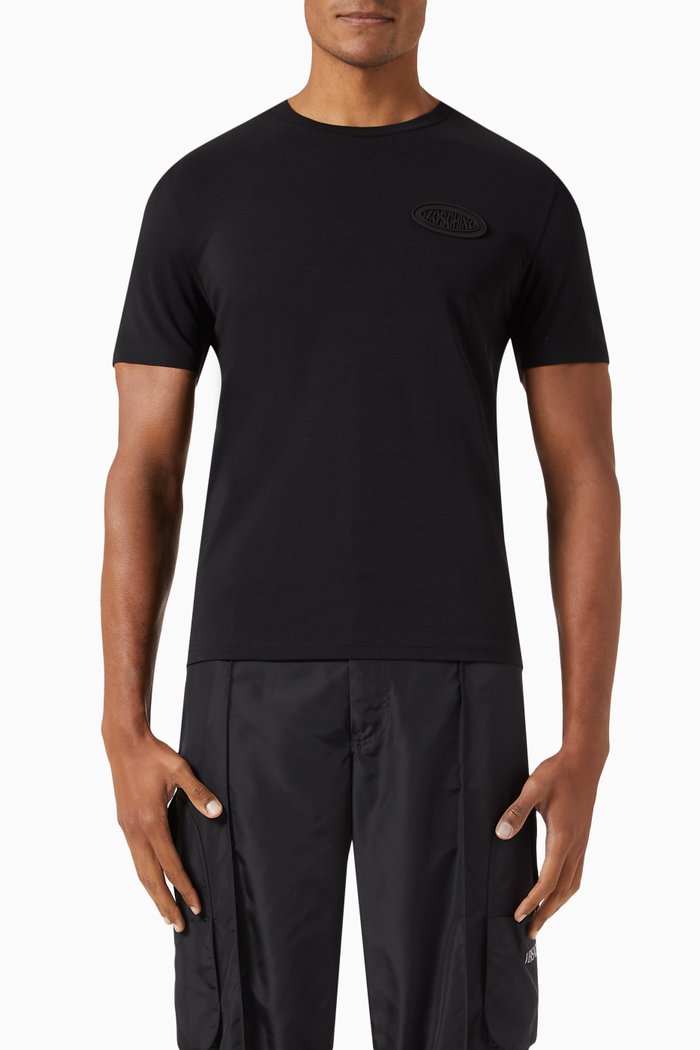

Silicone Logo Patch T-shirt in Cotton Jersey, Black