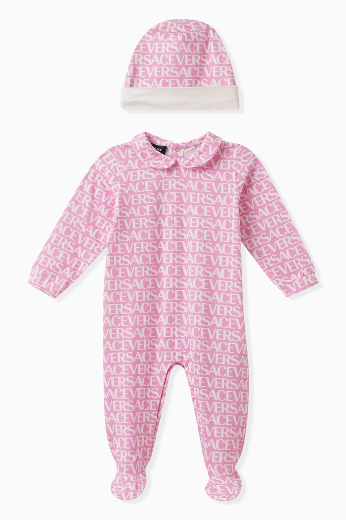 

Logo-print Sleepsuit Set in Cotton-blend, Multicolour