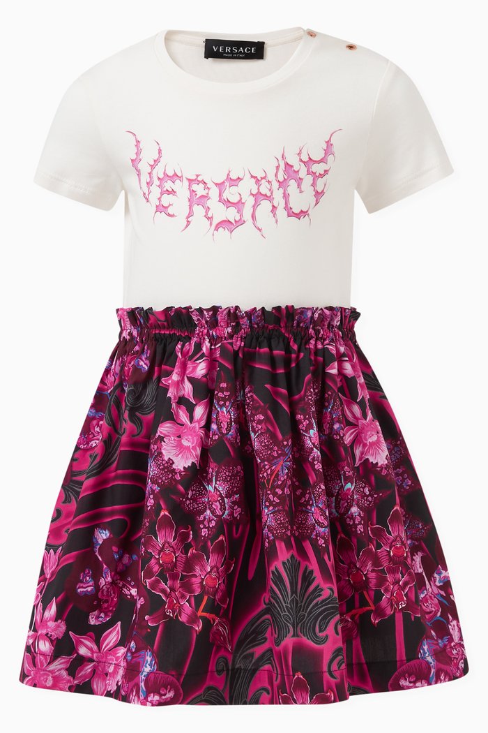 

Barocco-print T-shirt Dress in Cotton, Multicolour