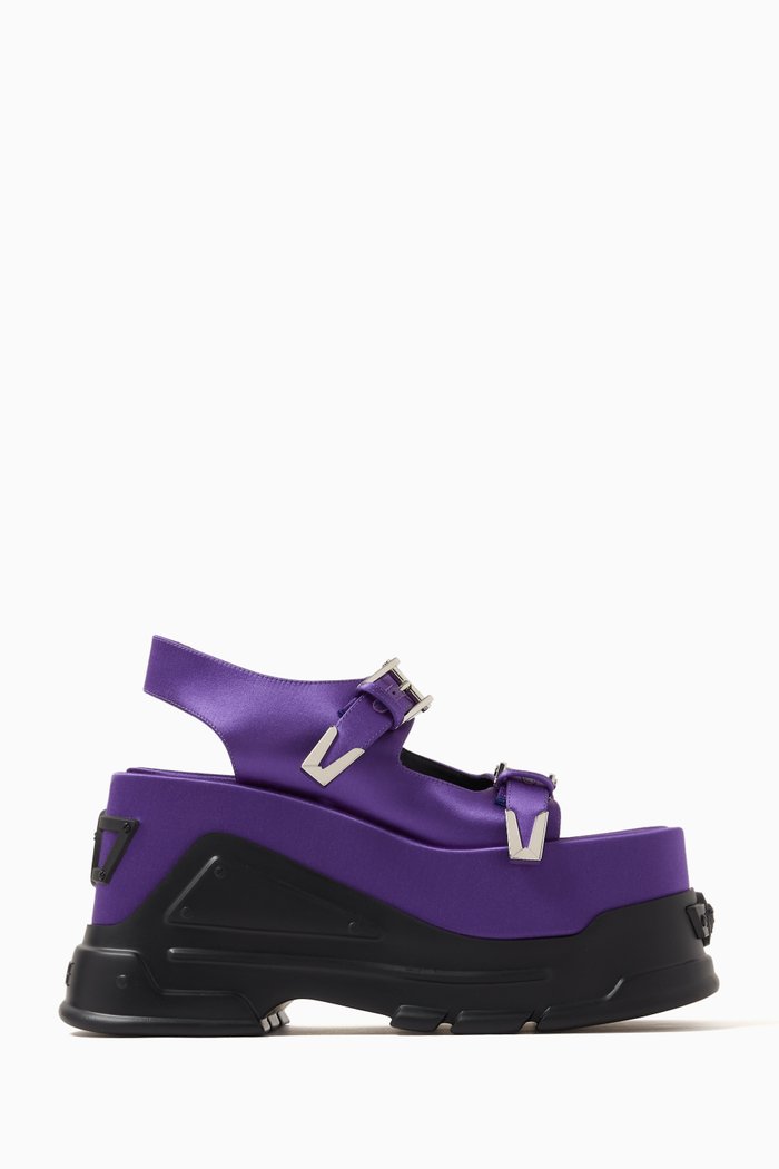 

Anthem 120 Double Platform Sandals in Satin, Multicolour