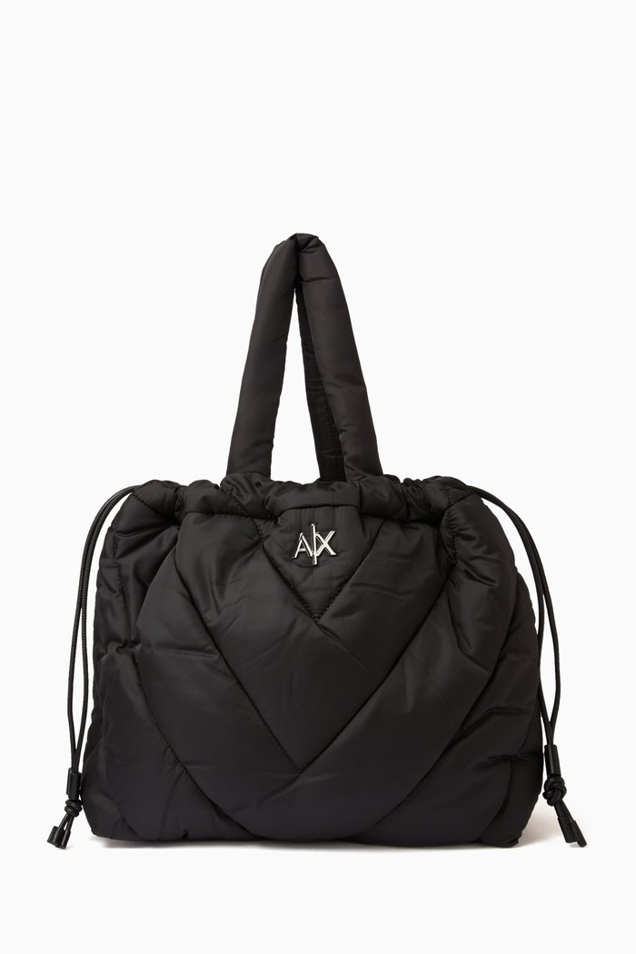 

Large AX Pillow Tote Bag in Nylon, Black