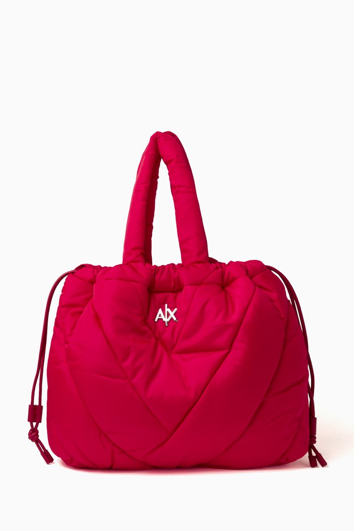 

Large AX Pillow Tote Bag in Nylon, Red