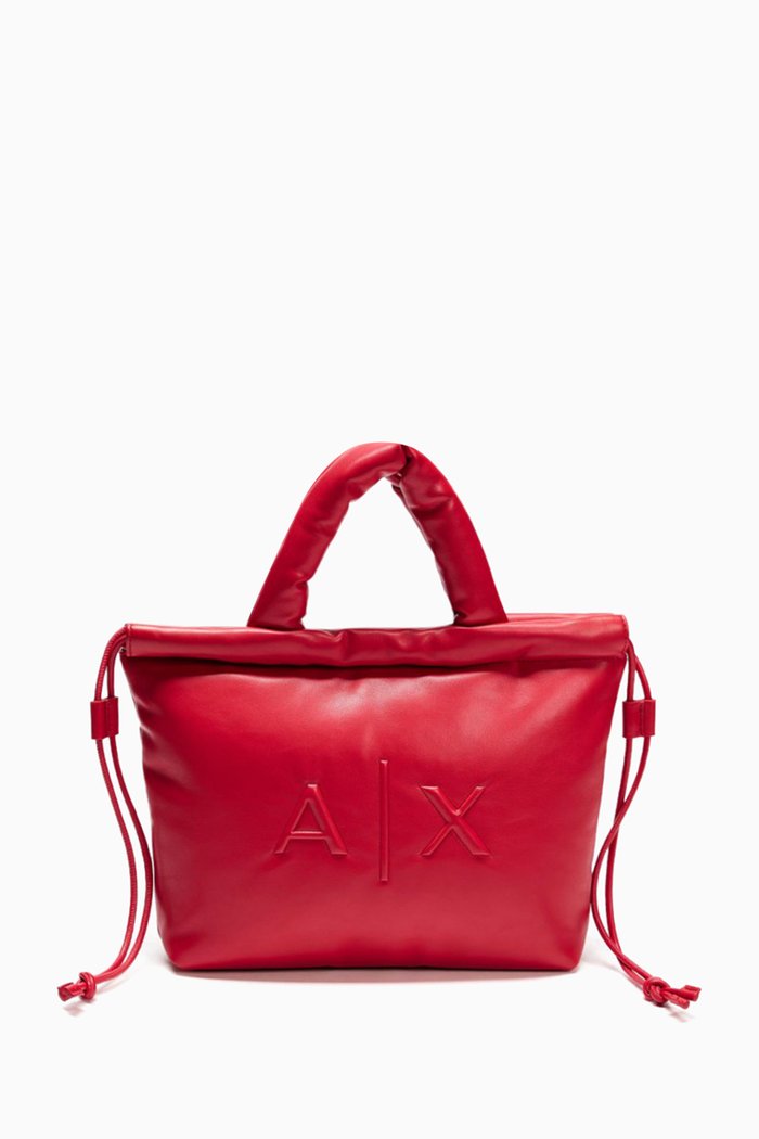 

Medium AX Pillow Bag in Faux Leather, Red