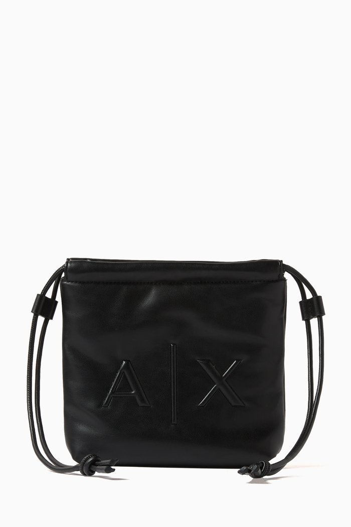 AX Pillow Bag in Faux Leather, Black