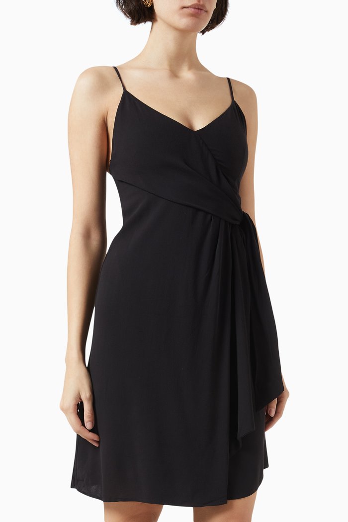 

Draped Mini Dress in Viscose, Black