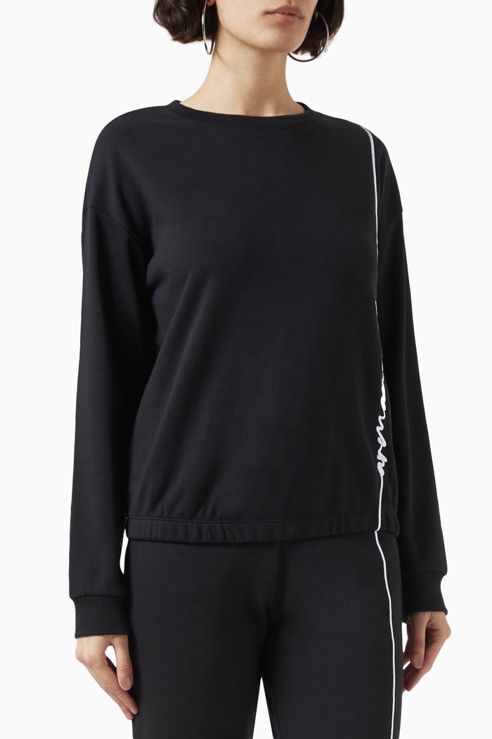 Logo-embroidered Sweatshirt in Cotton-blend, Black