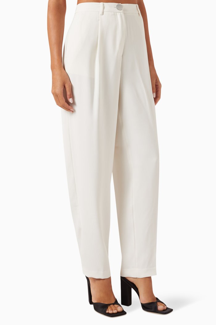 

Logo-embroidered Tapered Pants, White