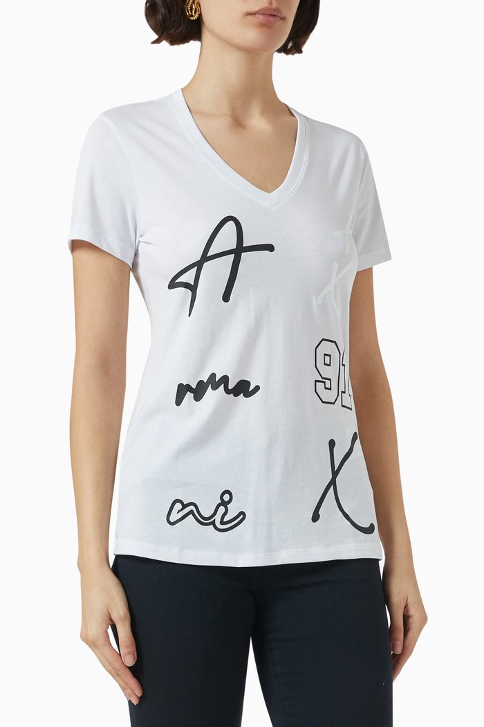 

AX Logo T-shirt in Cotton-jersey, White