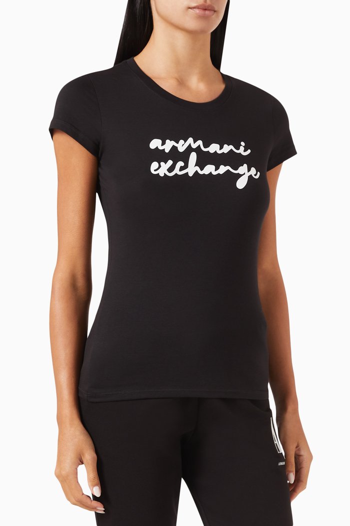 AX Logo T-shirt in Cotton-jersey, Black
