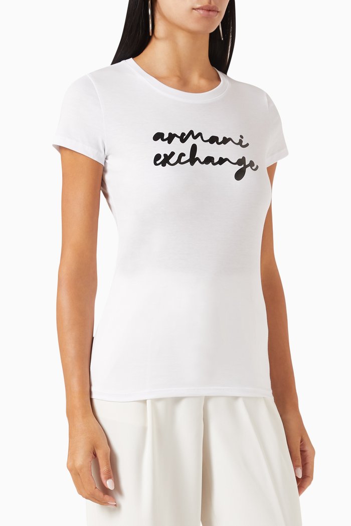 

AX Logo T-shirt in Cotton-jersey, White