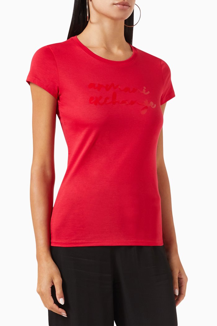 

AX Logo T-shirt in Cotton-jersey, Red