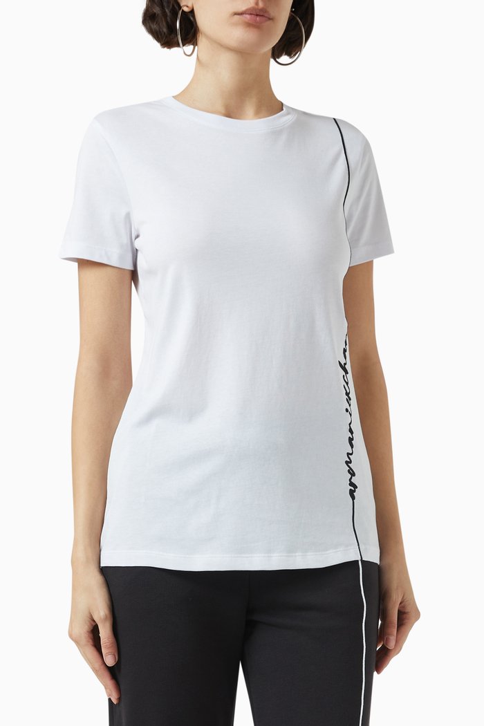

Logo-embroidered T-shirt in Cotton-jersey, White