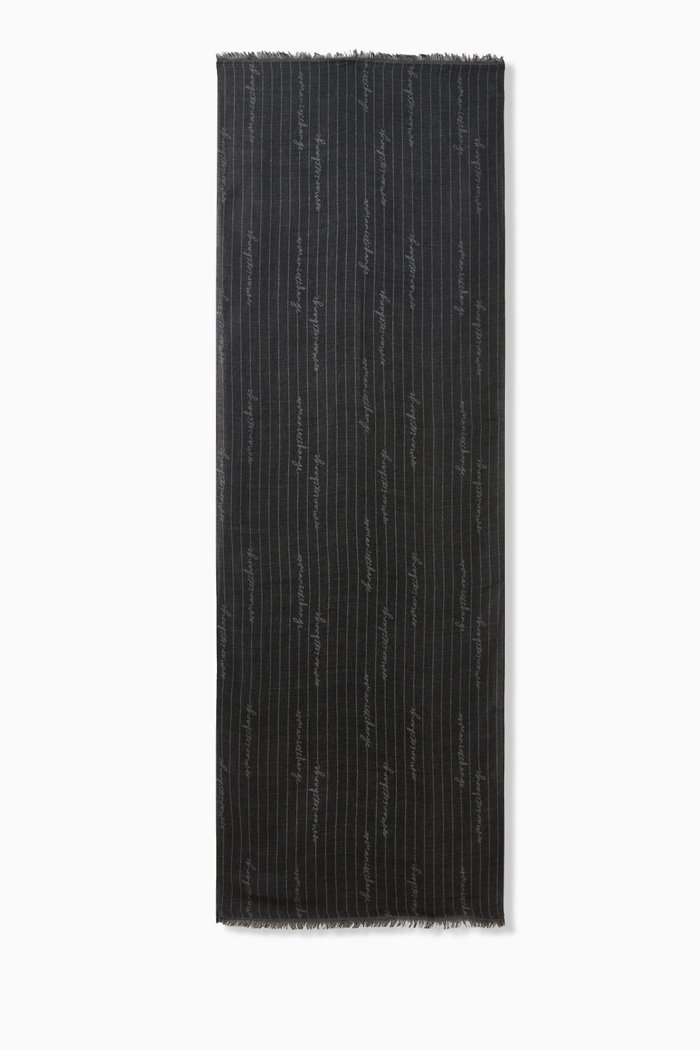 

AX Logo Scarf in Wool-blend, Black
