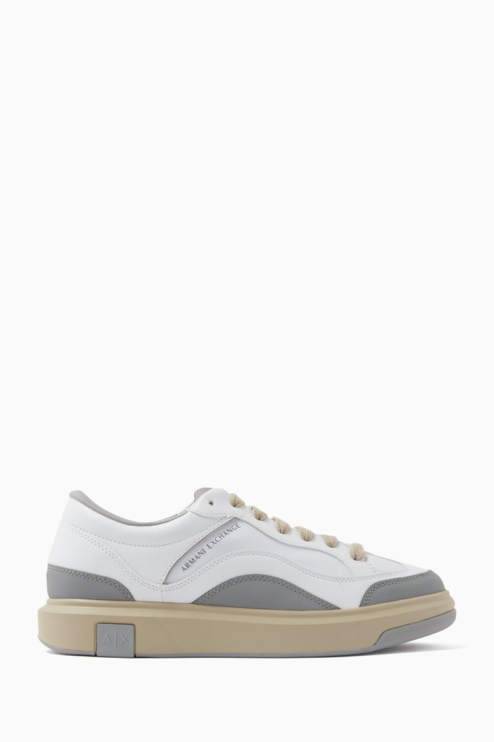 

Denim Love Sneakers in Leather, White