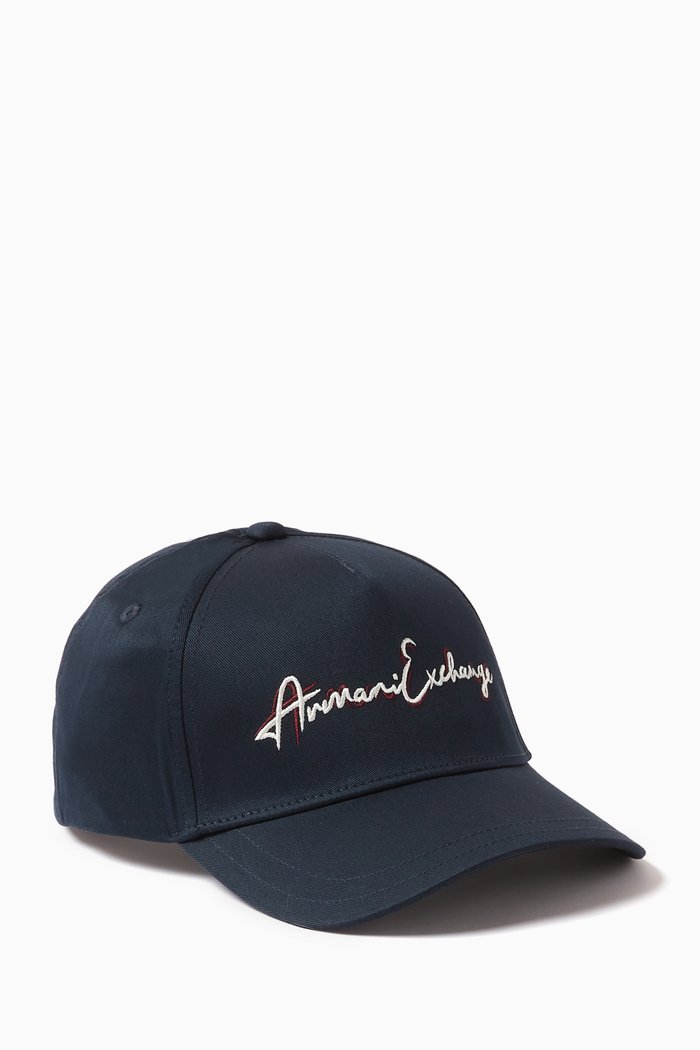 Signature Logo Baseball Cap in Twill, Blue