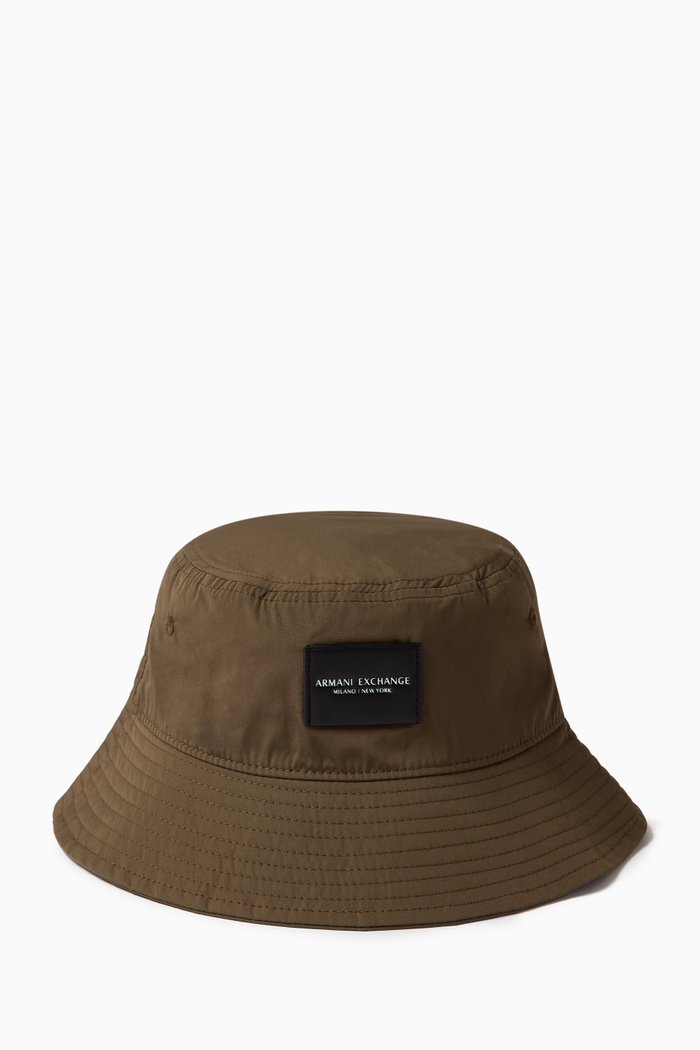

AX Logo Bucket Hat in Twill, Brown