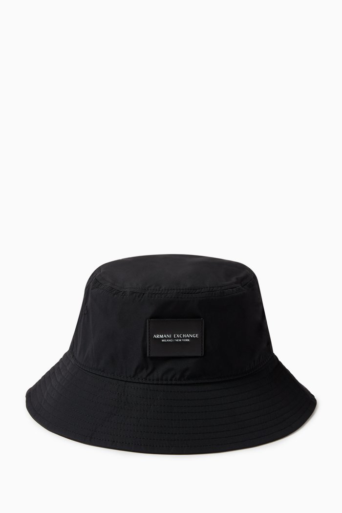 

AX Logo Bucket Hat in Twill, Black