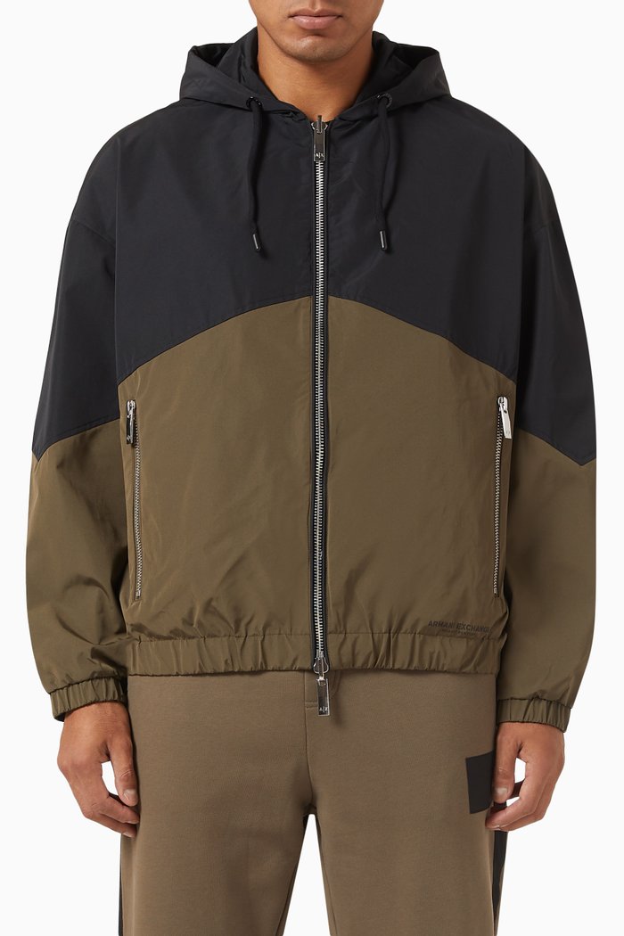 

Reversible Hooded Windbreaker in Nylon, Black