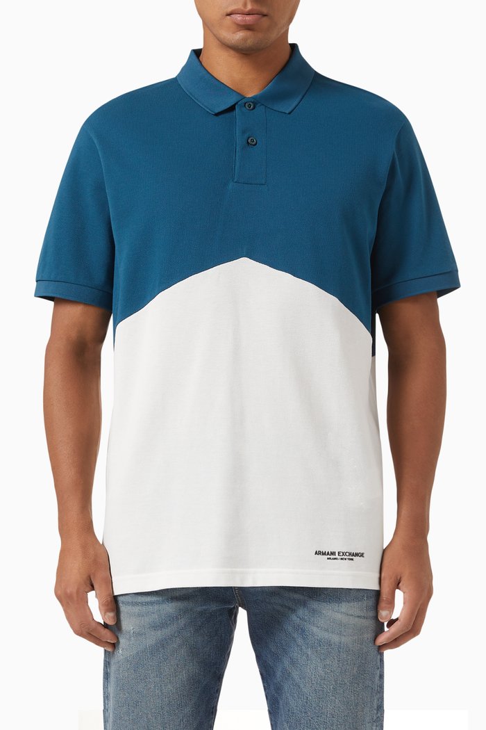 

Polo Shirt in Cotton Piqué, Blue