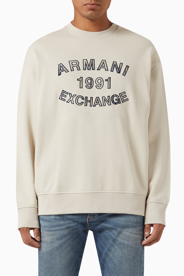 

Logo Sweatshirt in Fleece, White