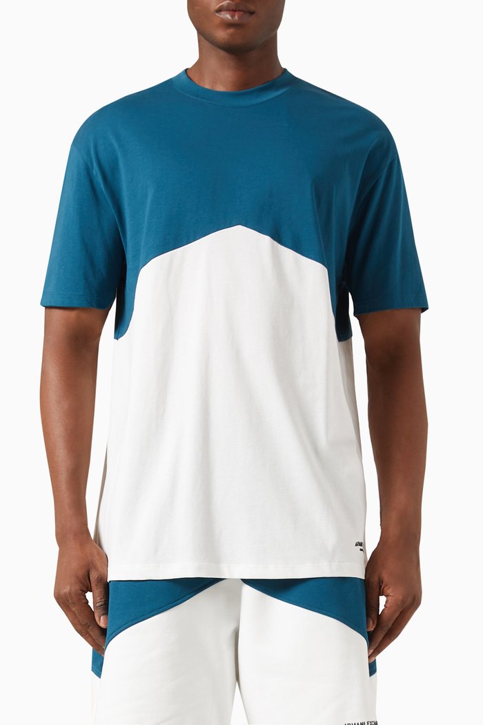

Crew Neck T-shirt in Cotton Jersey, Blue