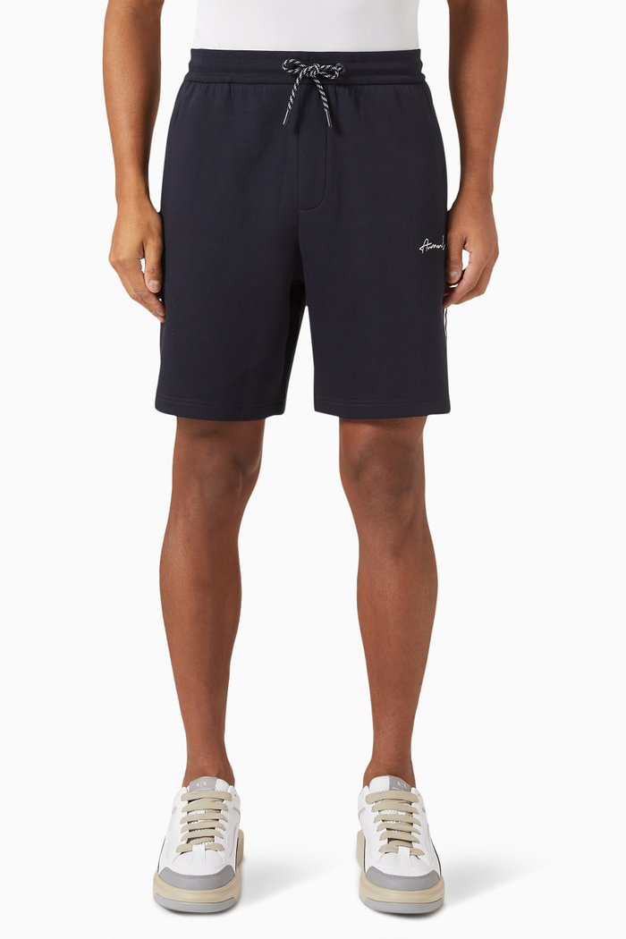 Signature Logo Shorts in Fleece, Blue