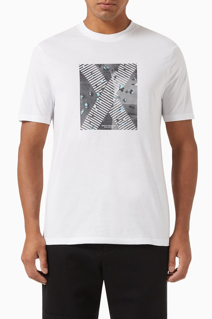 

Graphic Print T-shirt in Cotton Jersey, White