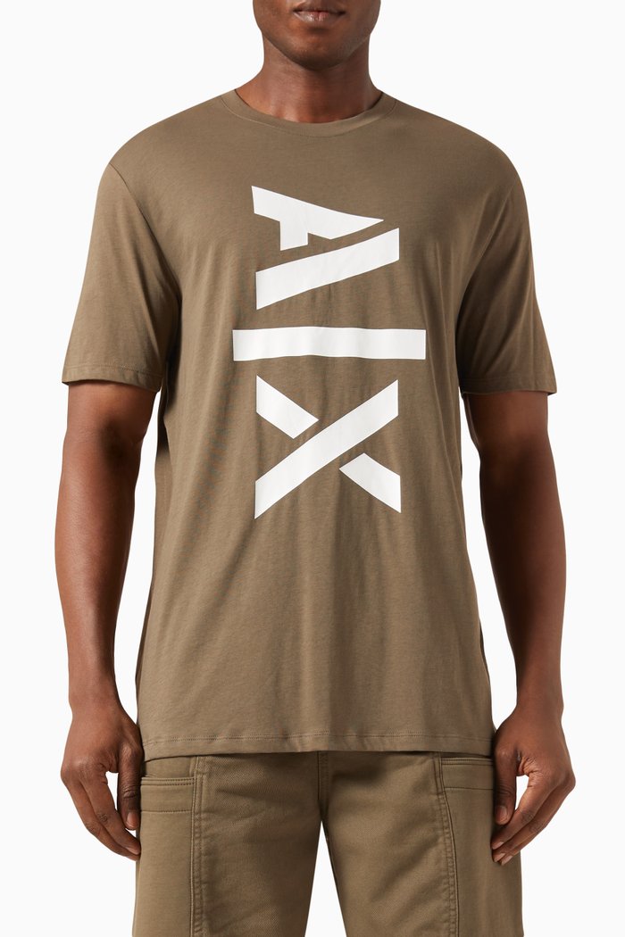 Logo T-shirt in Cotton Jersey, Brown