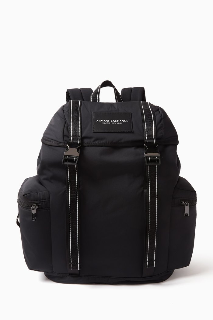 

AX Logo Backpack in Nylon, Black