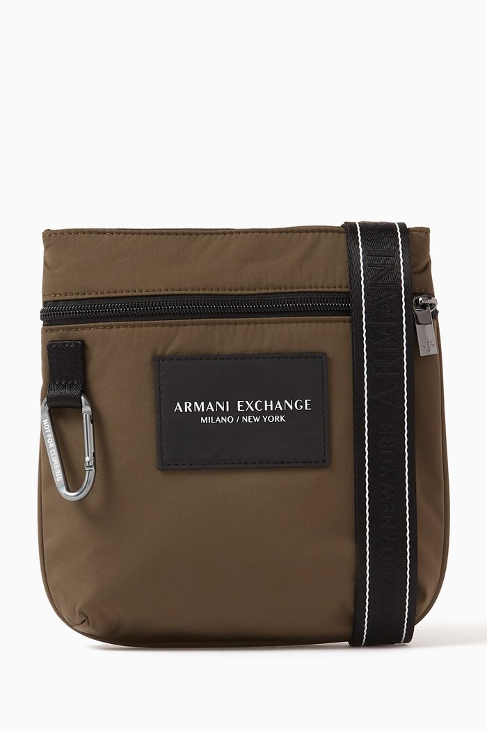 

AX Flat Crossbody Bag in Nylon, Brown
