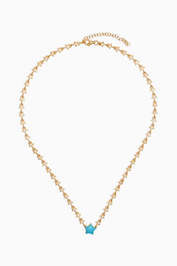 

Shine Like a Star Necklace in 24kt Gold-plated Sterling Silver, Blue