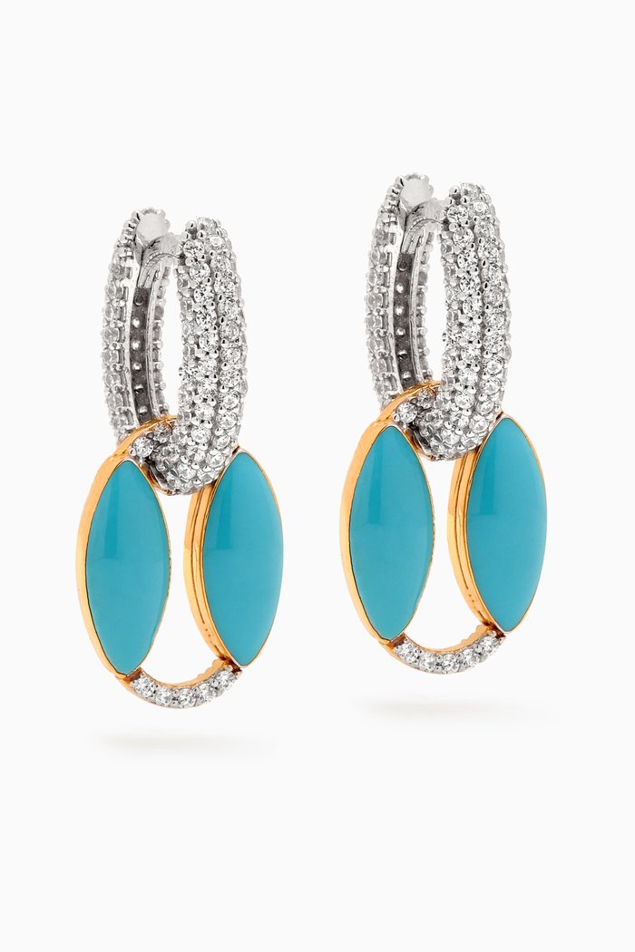 

Dont Forget Me Earrings in 24kt Gold-plated Sterling Silver, Blue