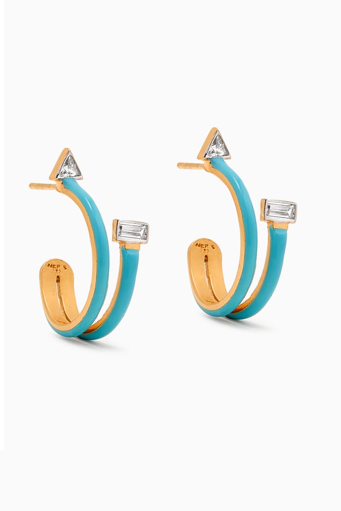 

Hoop Earrings in 24kt Gold-plated Sterling Silver, Blue