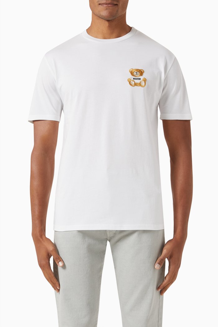 

Teddy Patch T-shirt in Cotton Jersey, White