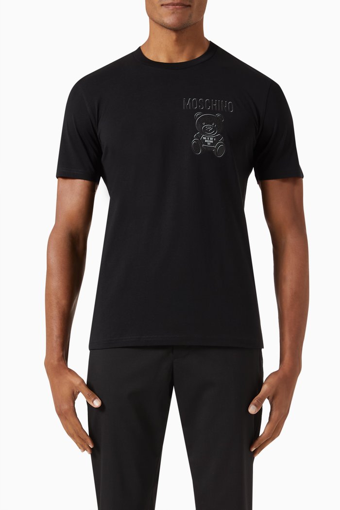 

Graphic Logo Print T-shirt in Cotton Jersey, Black